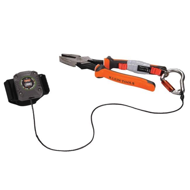 tool lanyard extended and attached to pliers