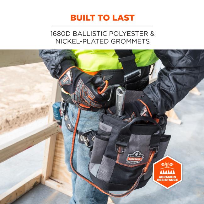 Built to last. 1680D ballistic polyester and nickel plated grommets. Abrasion resistance.