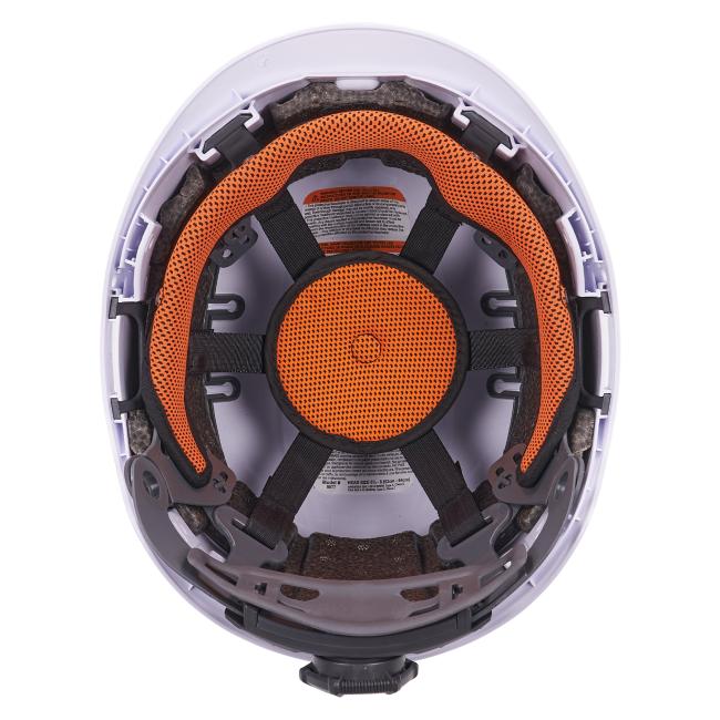 Interior view of type 2 safety helmet with led light class C