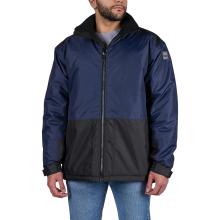 Front view of essential insulated freezer jacket on model