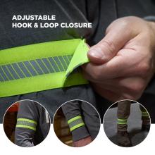 The adjustable hook and loop closure allows for a secure and customizable fit. The band can be worn comfortably on arms or legs for increased visibility in various work environments.