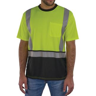 GloWear 8286BK Essential Hi-Vis T-Shirt - Type R, Class 2, Black Bottom