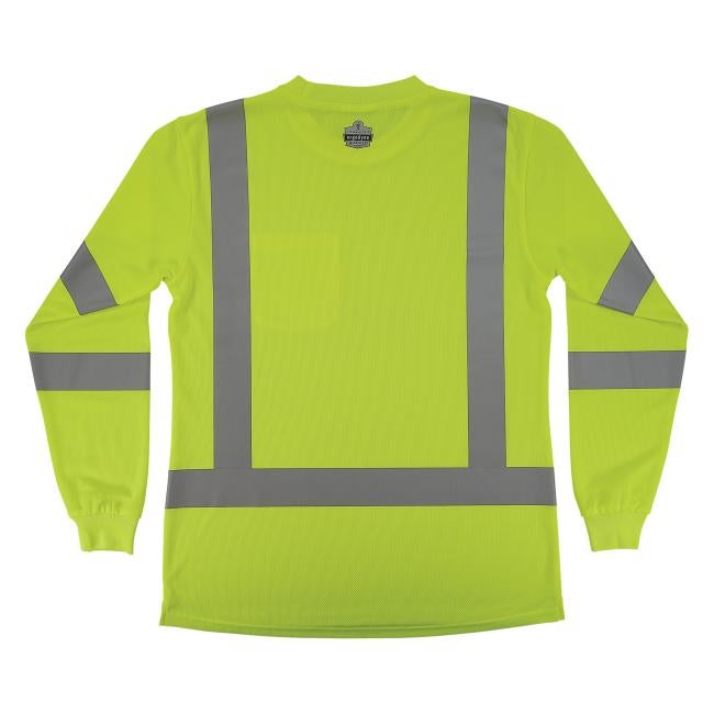Back of lime class 3 womens hi-vis long sleeve t-shirt